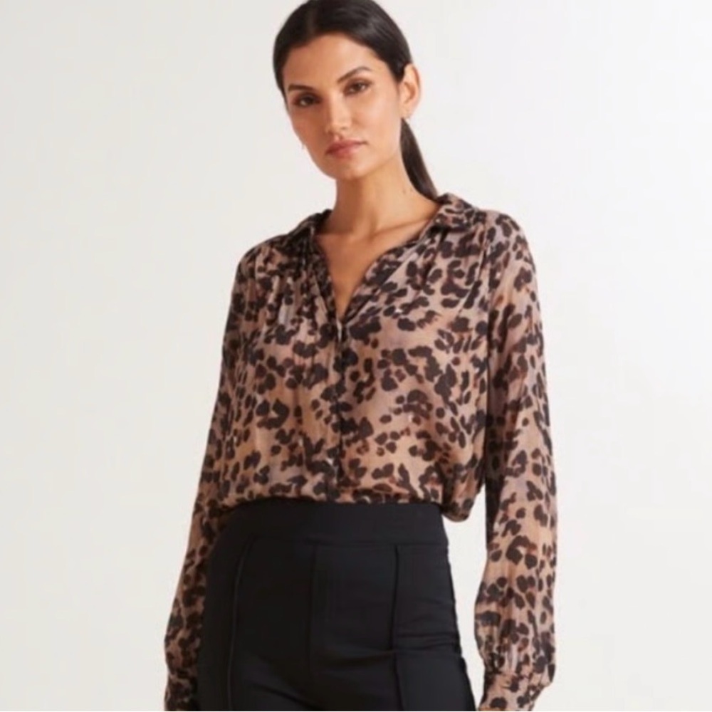 Cloth and stone leopard blouse S - Picture 1 of 6